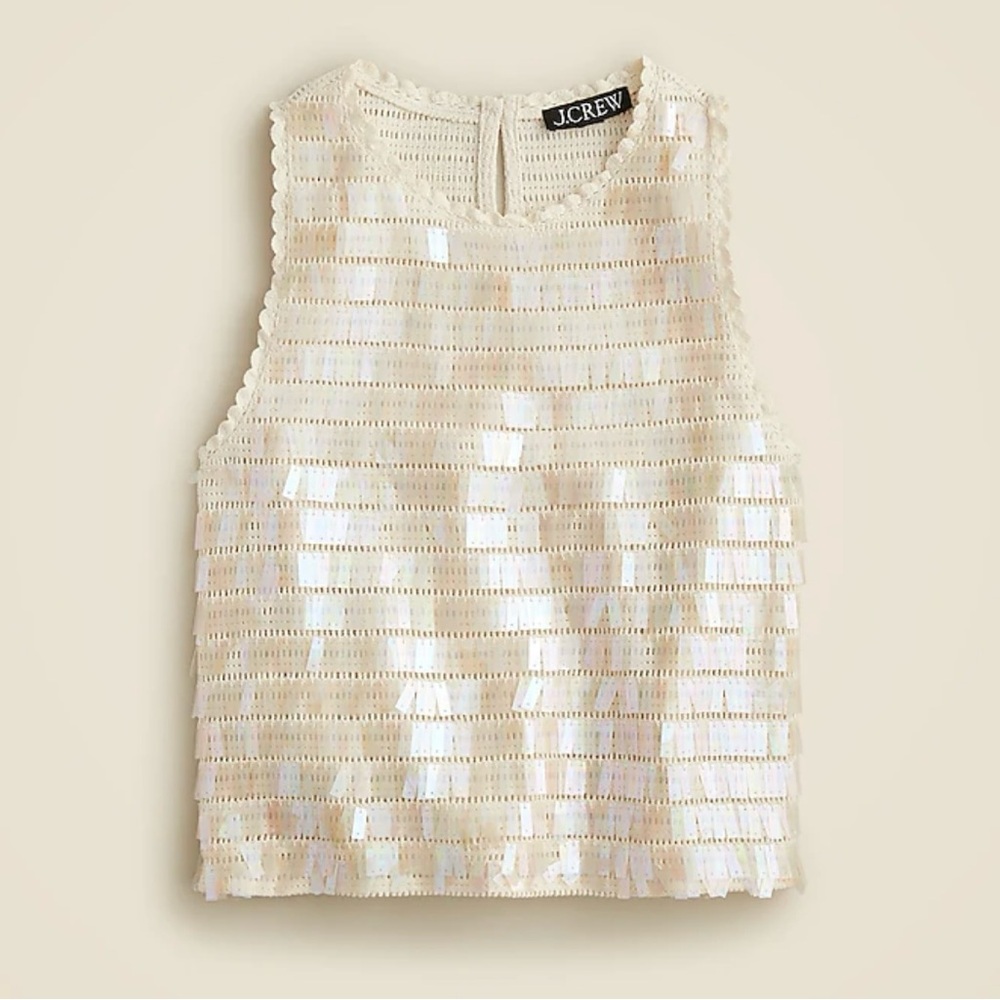 J. Crew Women's Crochet sequin tank top